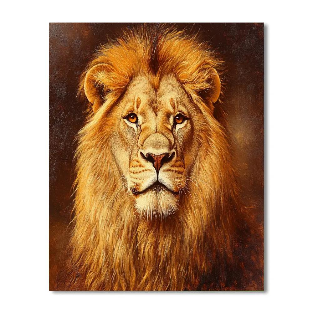 Edwin Landseer Inspired Noble Lion Portrait paint by color
