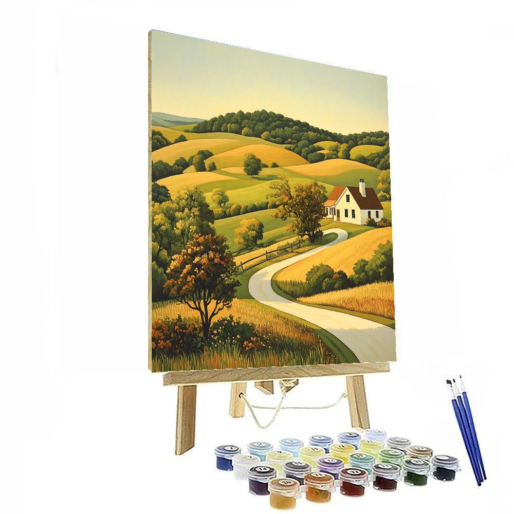 Grant Wood Inspired Midwest Farmhouse Paint by numbers kits