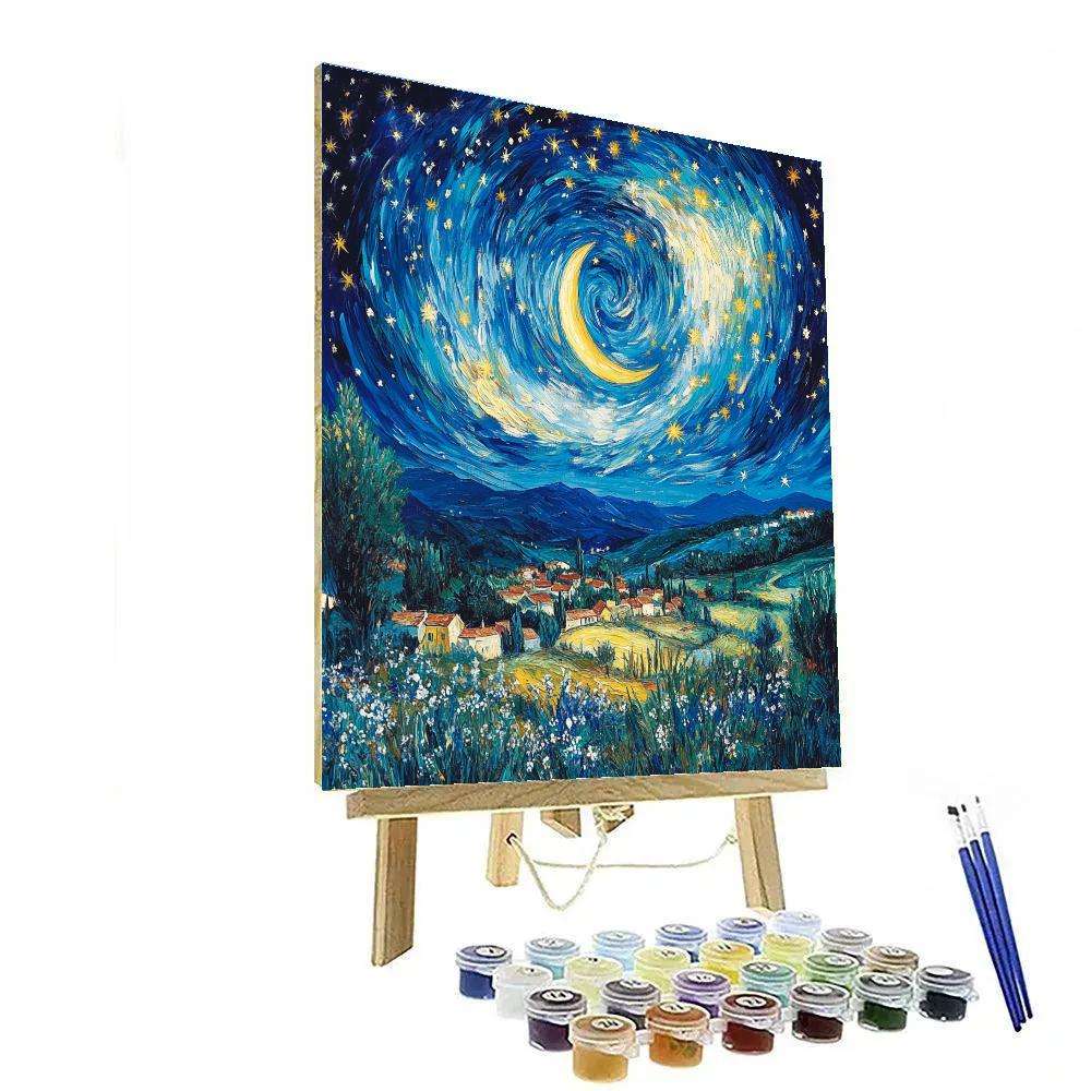 Vincent Van Gogh Inspired Starry Night Sky Number painting