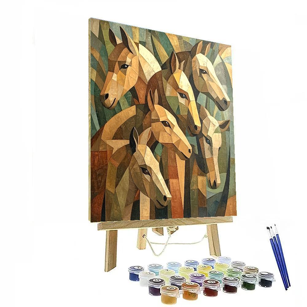 Pablo Picasso Inspired Cubist Wildlife paint by numbers