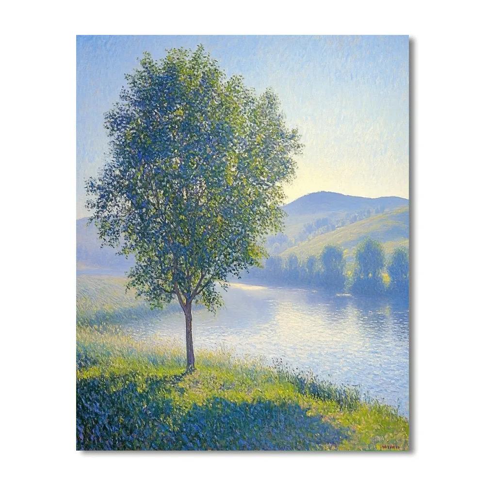 Claude Monet Inspired Misty Morning Landscape paint by color