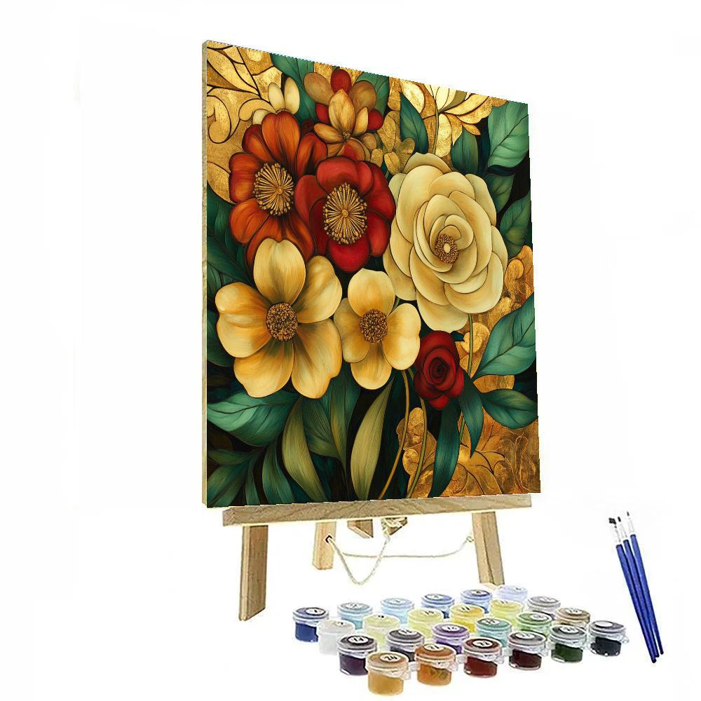 Gustav Klimt Inspired Golden Blossom Number painting