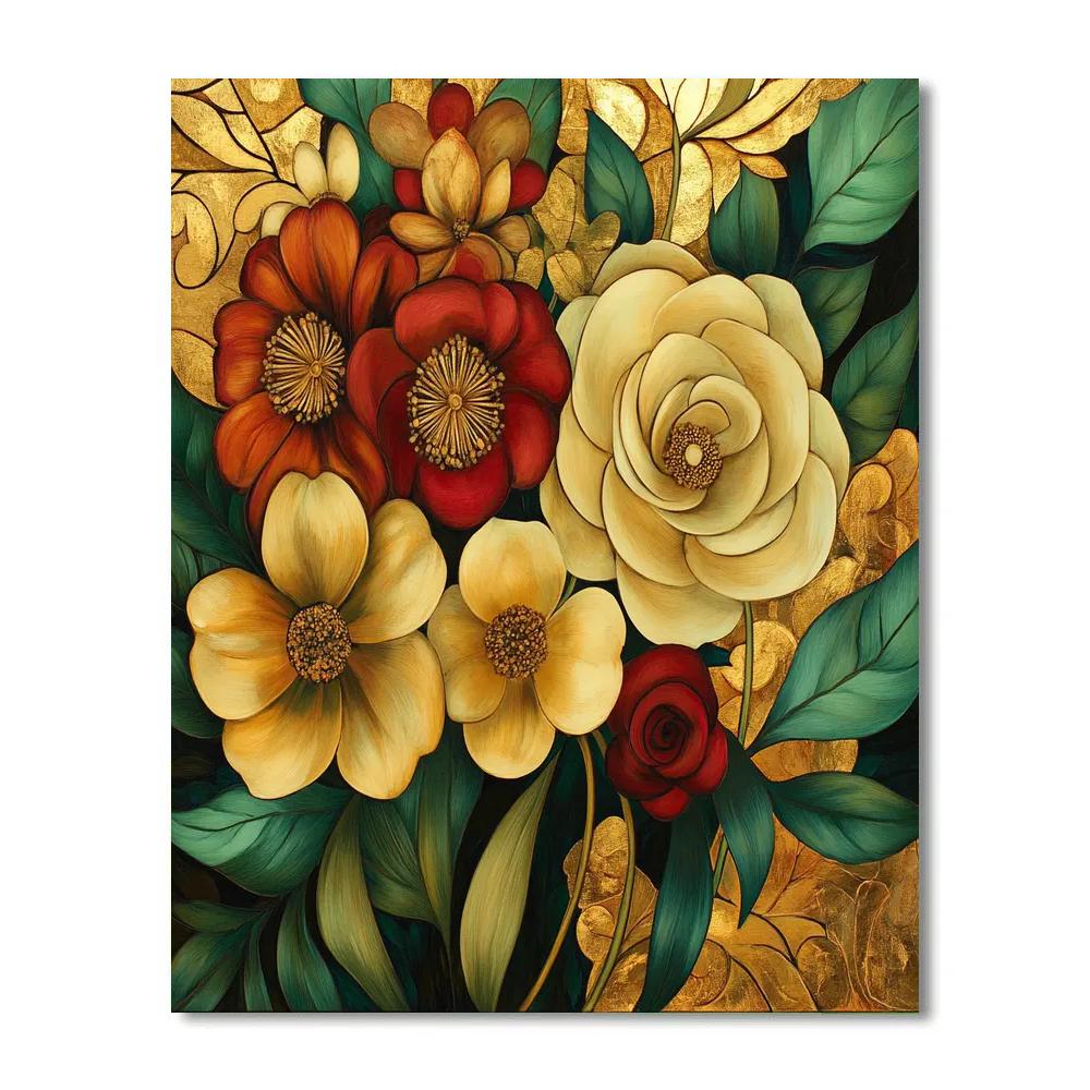 Gustav Klimt Inspired Golden Blossom Number painting