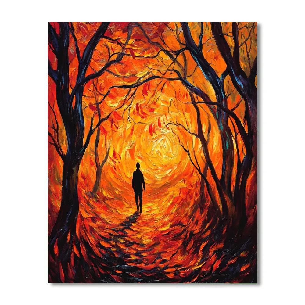 Edvard Munch Inspired Autumn Woods Painting by numbers kit