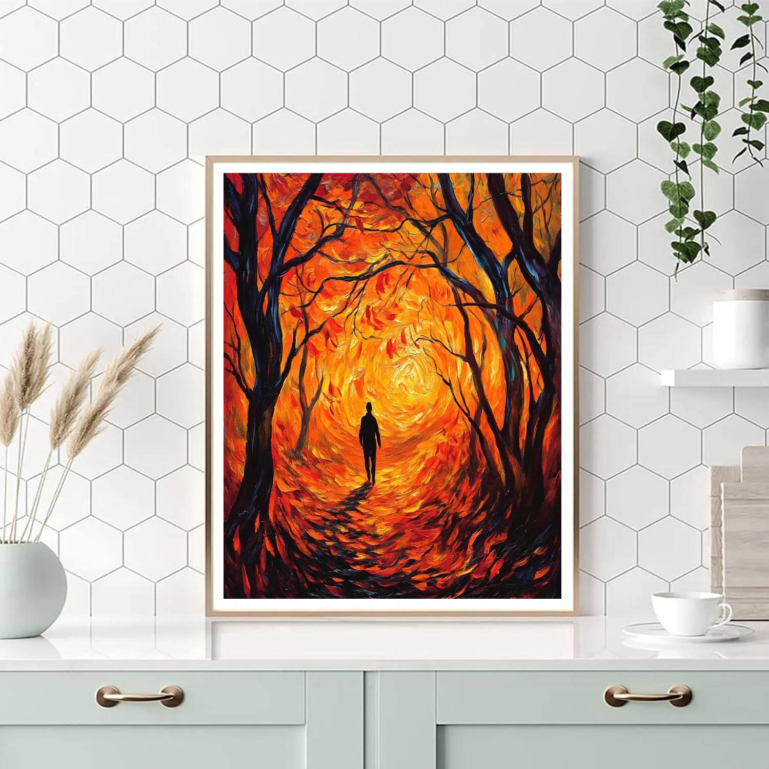 Edvard Munch Inspired Autumn Woods Painting by numbers kit