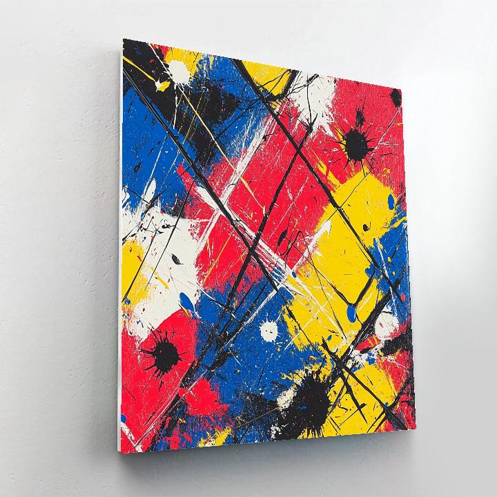 Jackson Pollock Inspired Energetic Abstract paint by numbers