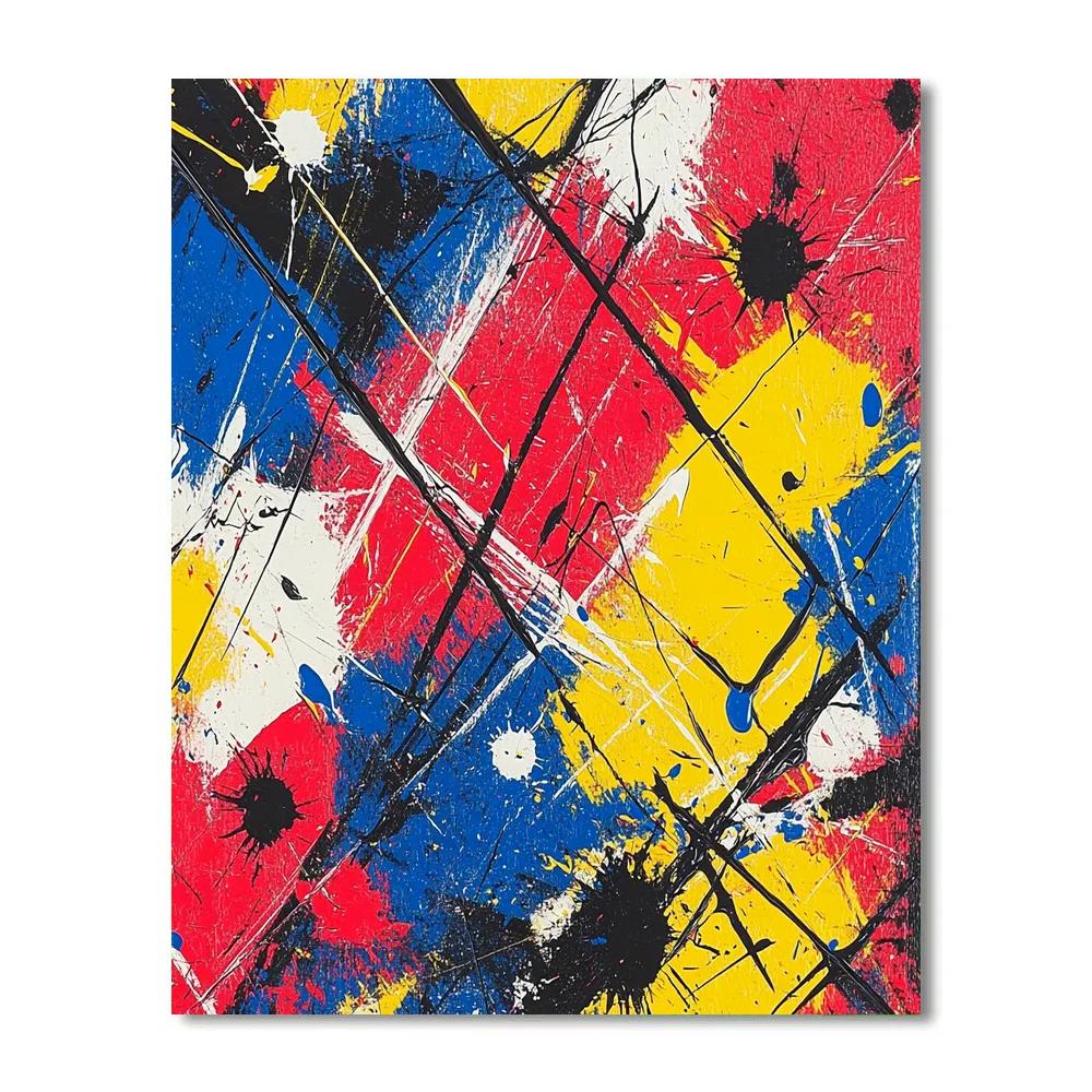 Jackson Pollock Inspired Energetic Abstract paint by numbers