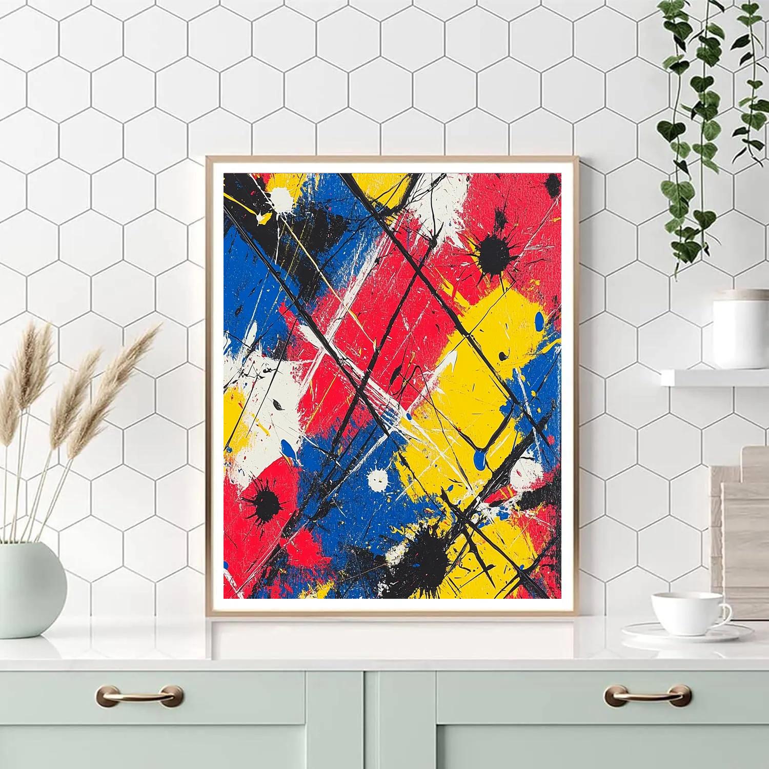 Jackson Pollock Inspired Energetic Abstract paint by numbers