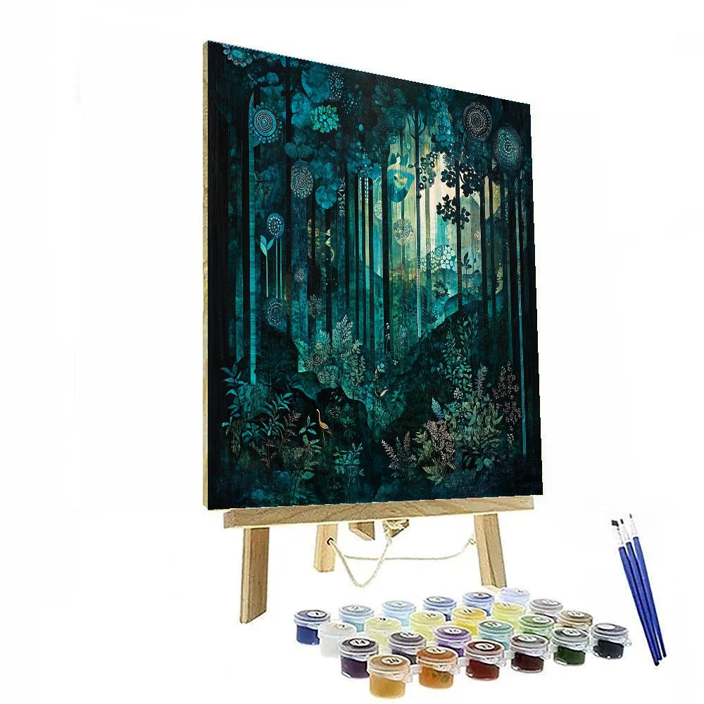 Max Ernst Inspired Enchanted Forest Number painting