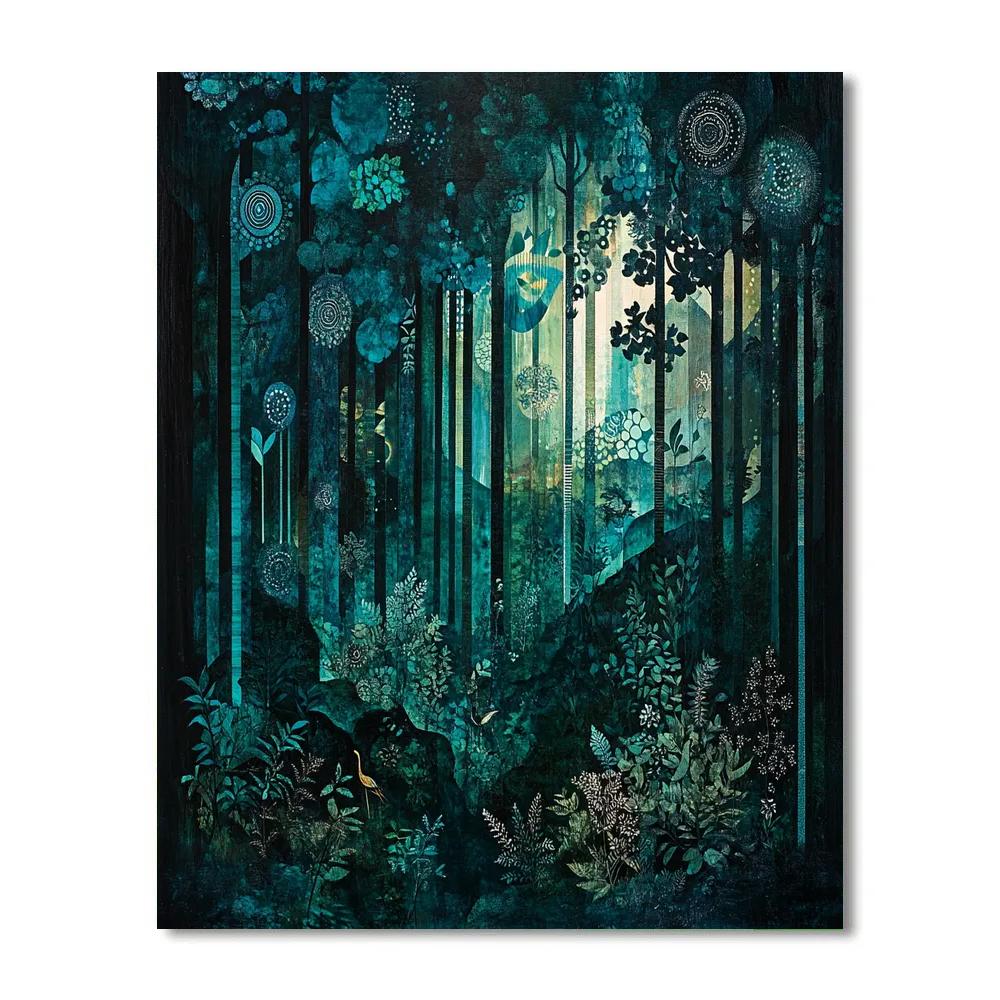 Max Ernst Inspired Enchanted Forest Number painting