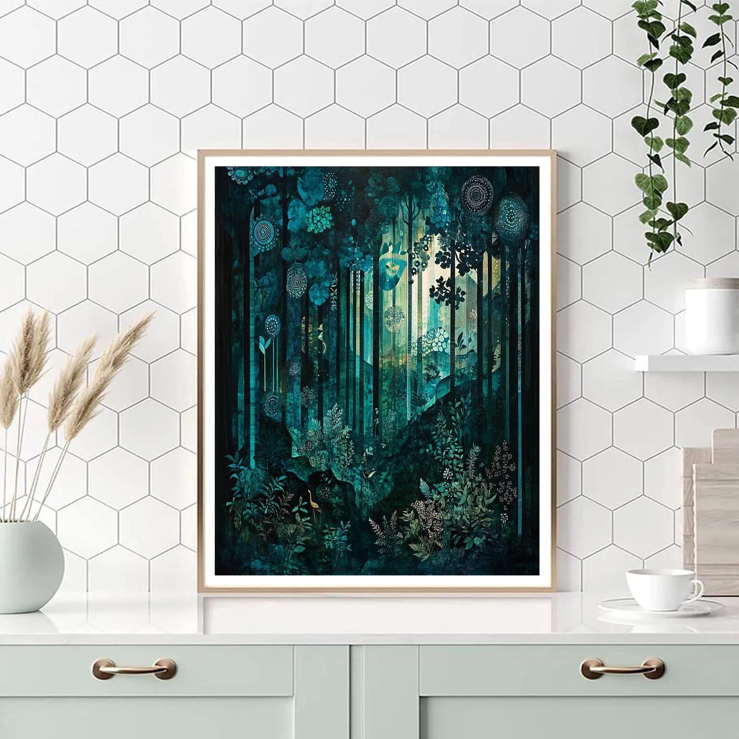 Max Ernst Inspired Enchanted Forest Number painting
