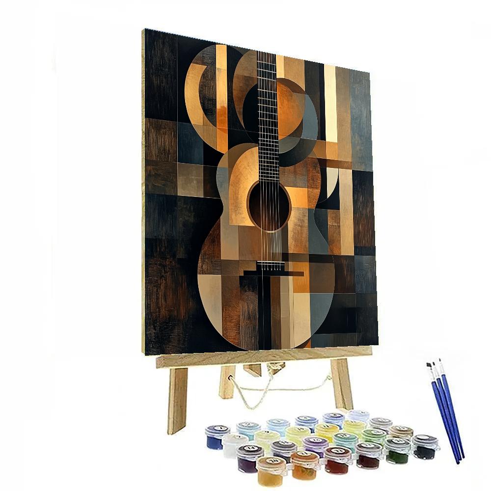 Pablo Picasso Inspired Abstract Guitar paint by numbers