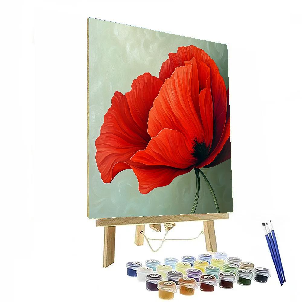 Georgia O’Keeffe Inspired Red Poppy painting number kit
