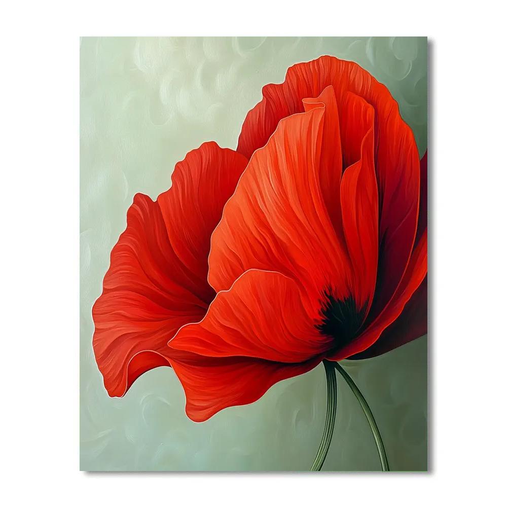 Georgia O’Keeffe Inspired Red Poppy painting number kit