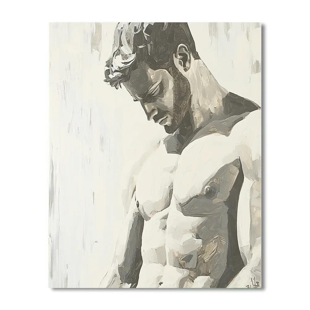 Michelangelo Inspired Classical Sculpture Study Number painting