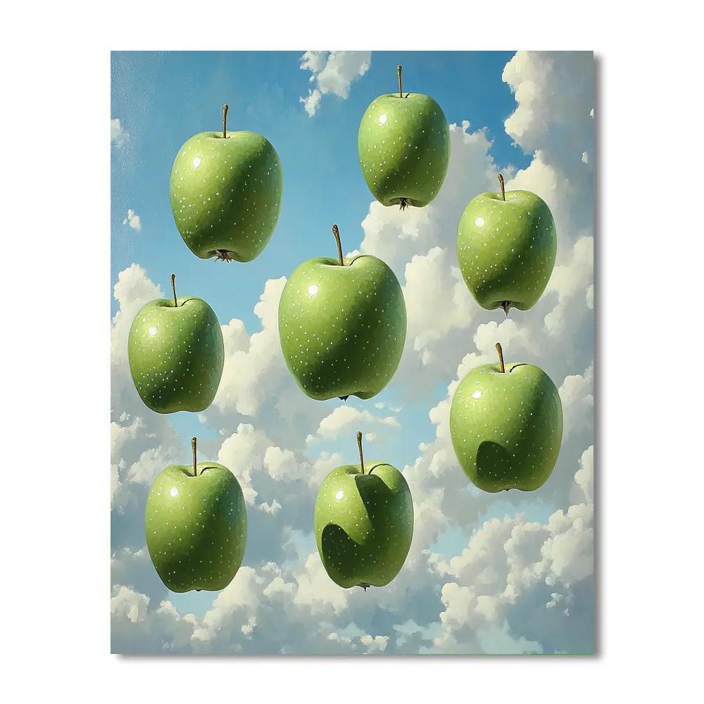 René Magritte Inspired Floating Apples Painting by numbers kit