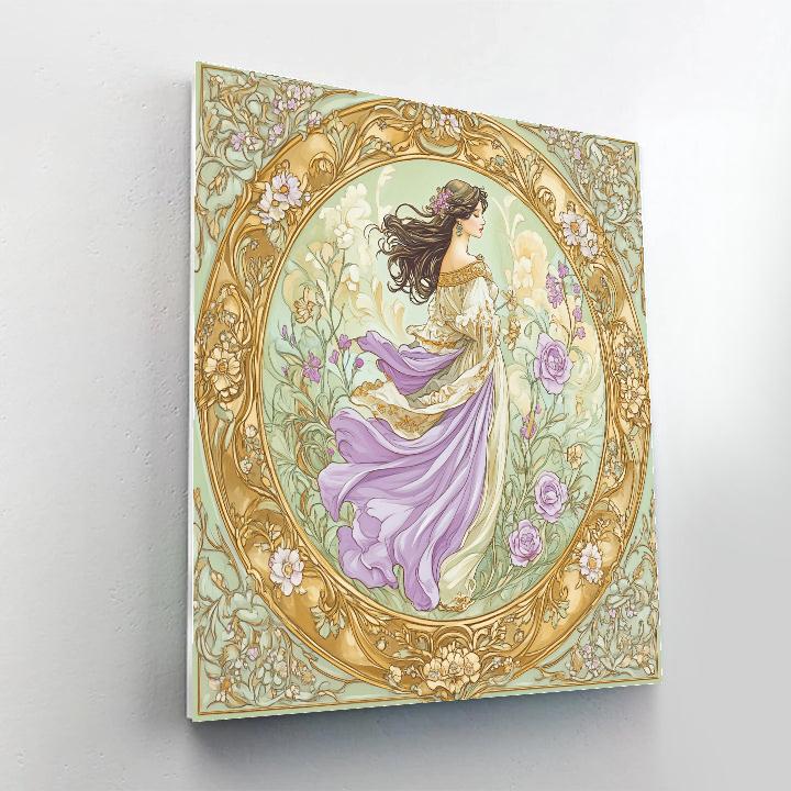 Alphonse Mucha Inspired Art Nouveau Woman Number painting