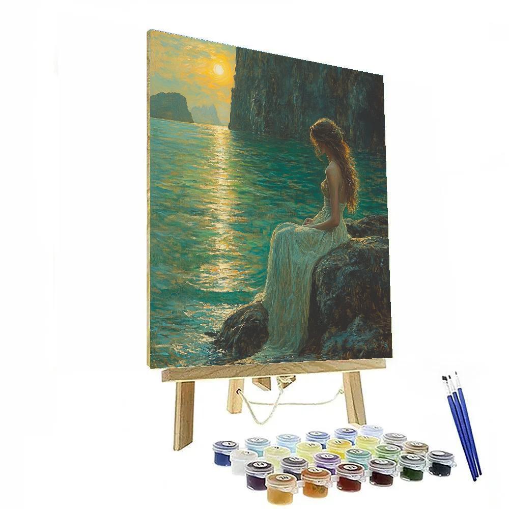 John William Waterhouse Inspired Mythical Siren Number painting