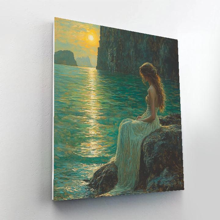 John William Waterhouse Inspired Mythical Siren Number painting