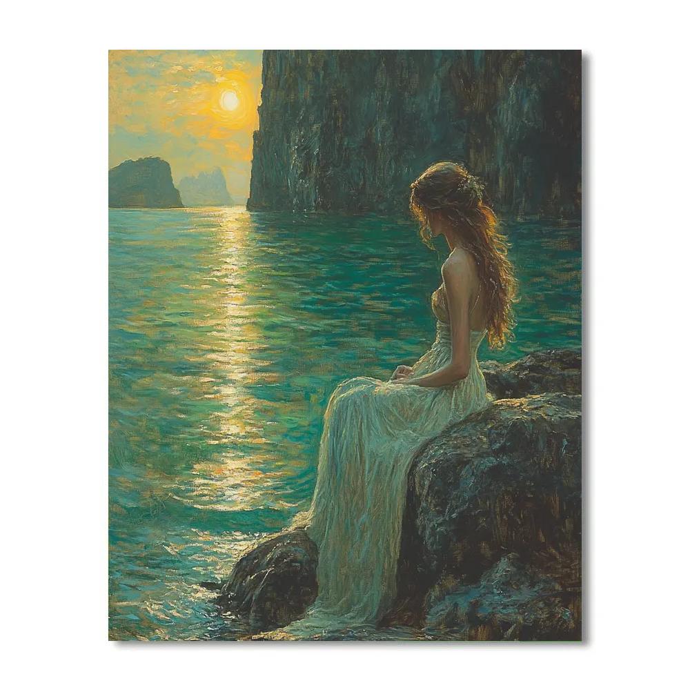 John William Waterhouse Inspired Mythical Siren Number painting