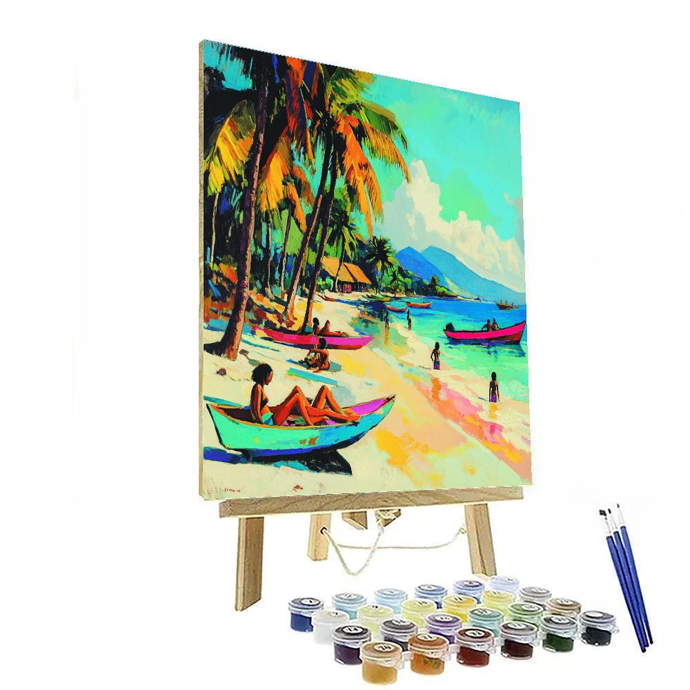 Paul Gauguin Inspired Tahitian Beach Paint by numbers art