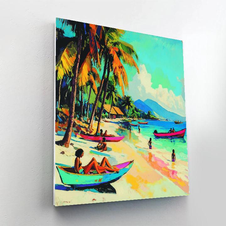 Paul Gauguin Inspired Tahitian Beach Paint by numbers art