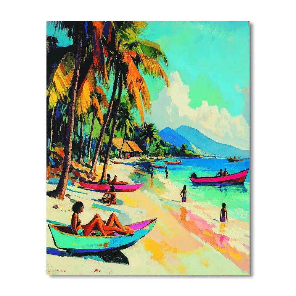 Paul Gauguin Inspired Tahitian Beach Paint by numbers art