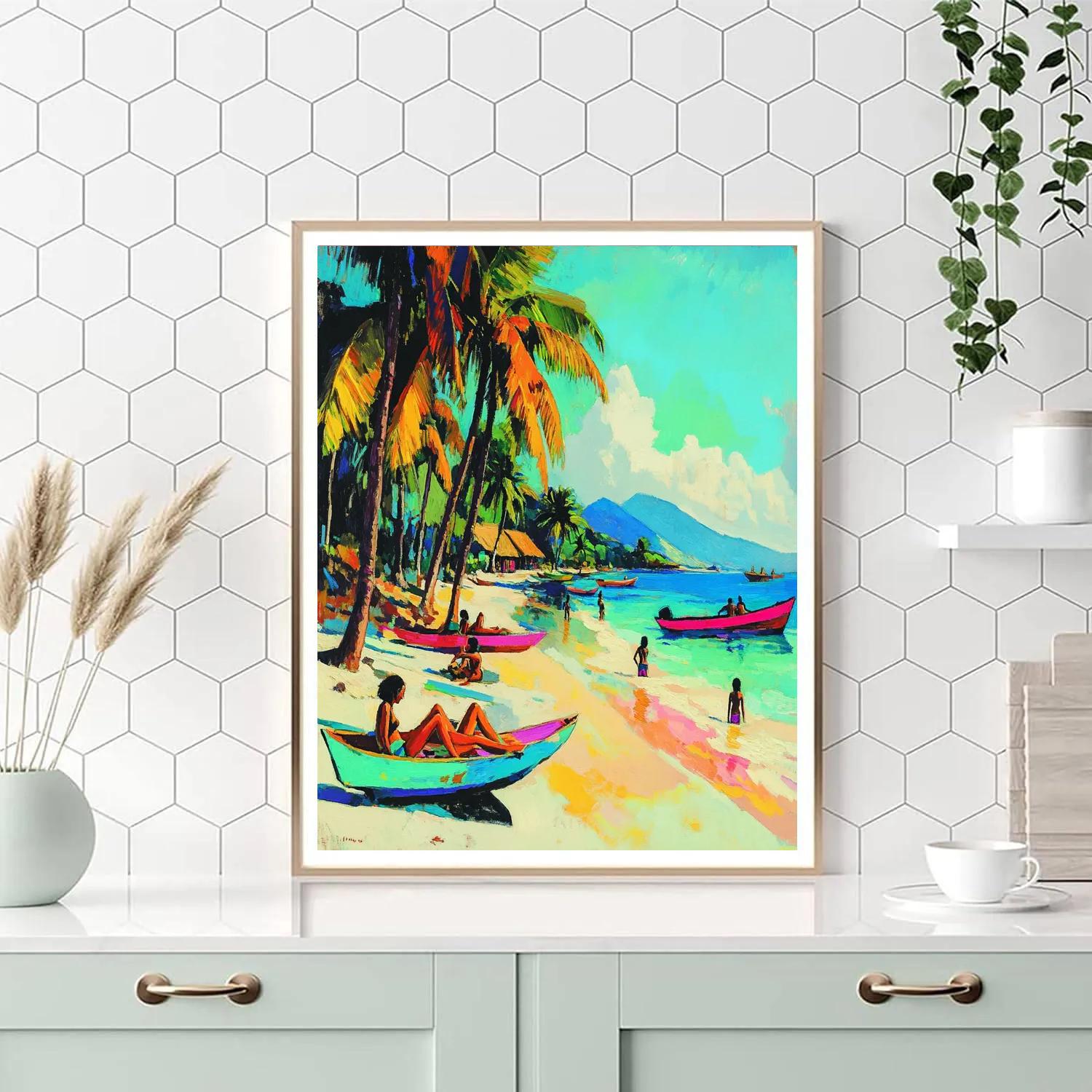 Paul Gauguin Inspired Tahitian Beach Paint by numbers art