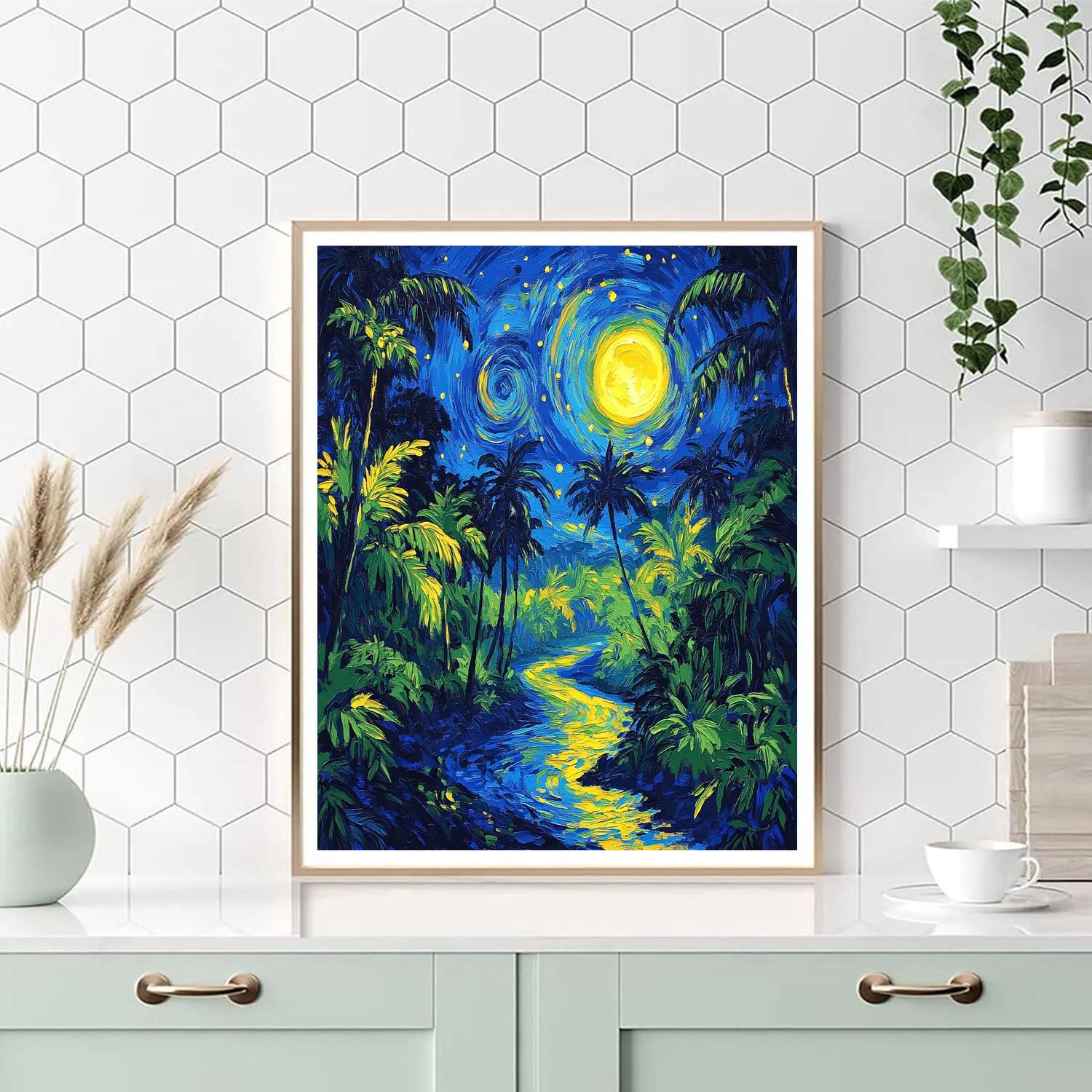 Van Gogh Inspired Starry Jungle Paint by numbers kits