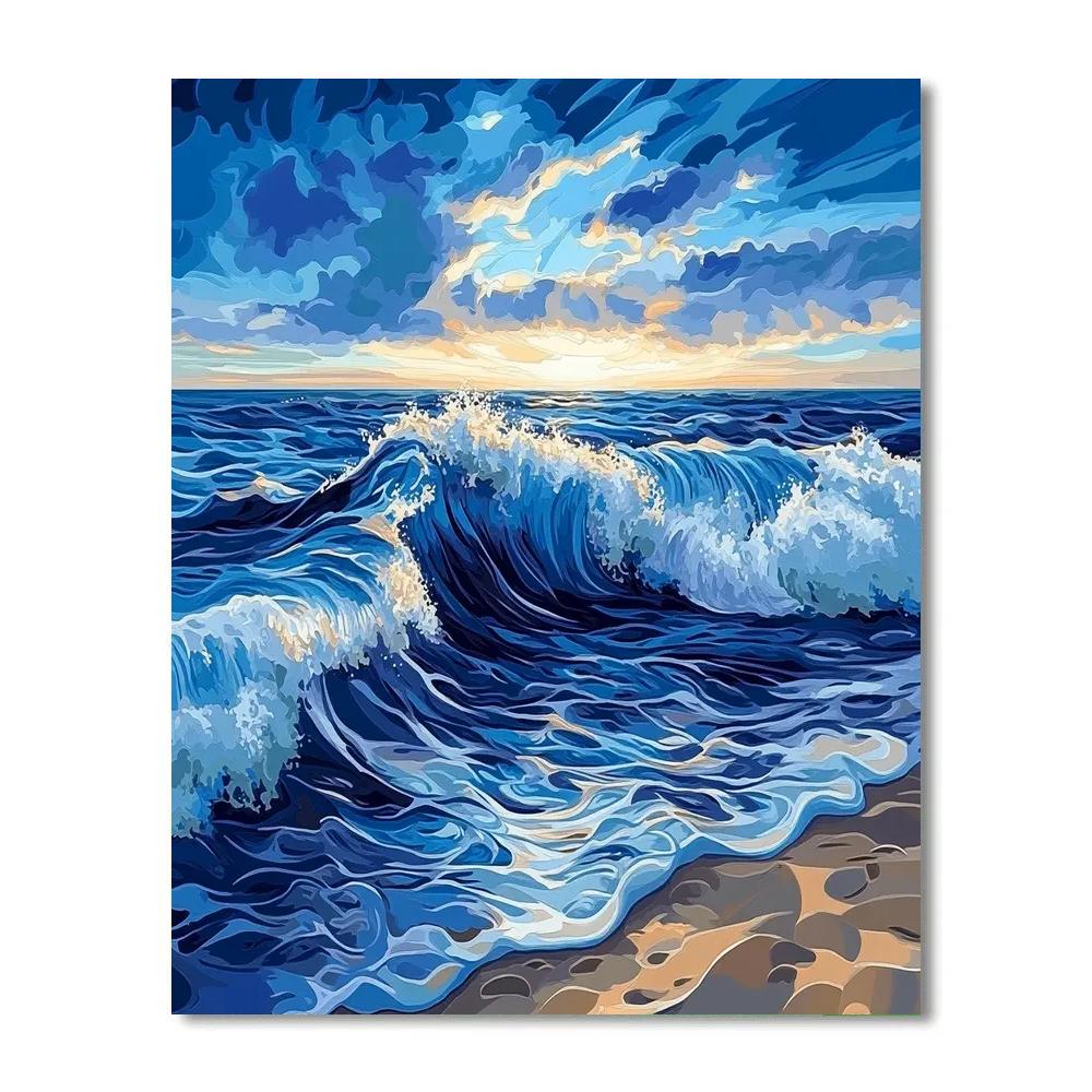 Hokusai Inspired Mystic Waves Painting by numbers kit
