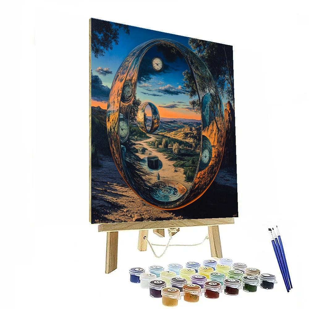 Dali Inspired Surreal Reflection paint by numbers