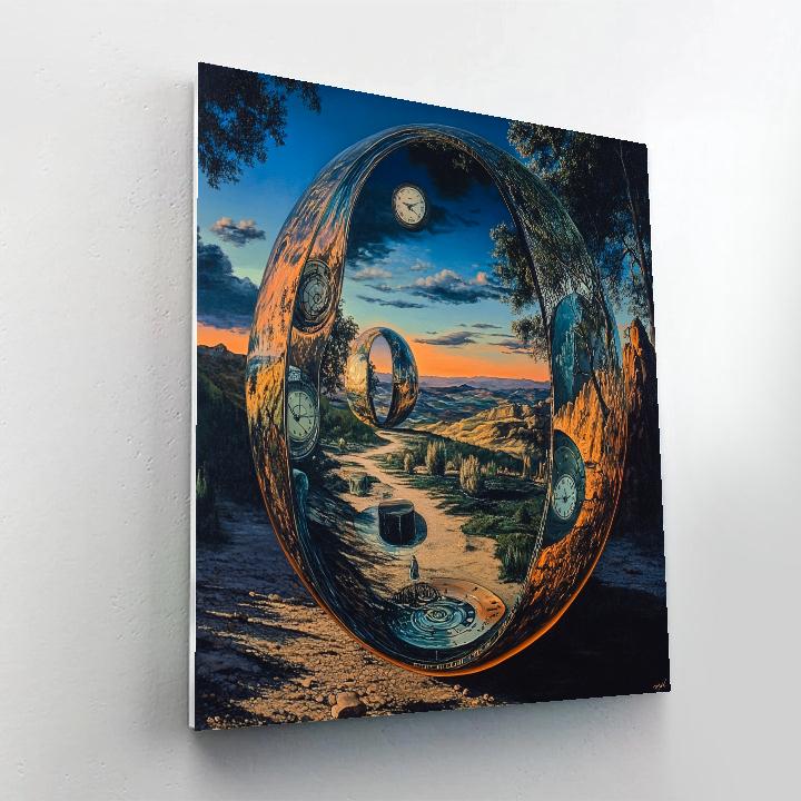 Dali Inspired Surreal Reflection paint by numbers