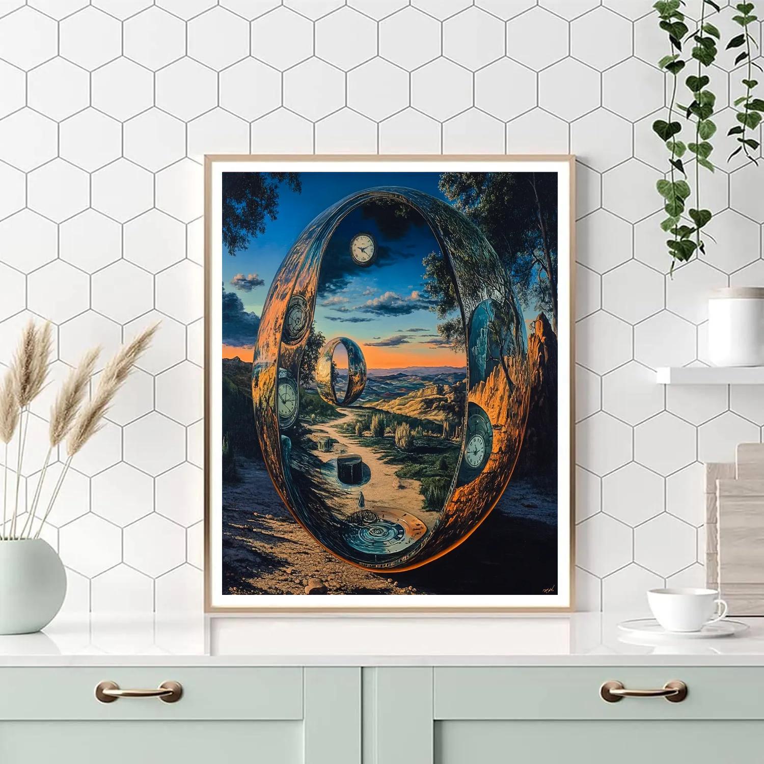 Dali Inspired Surreal Reflection paint by numbers