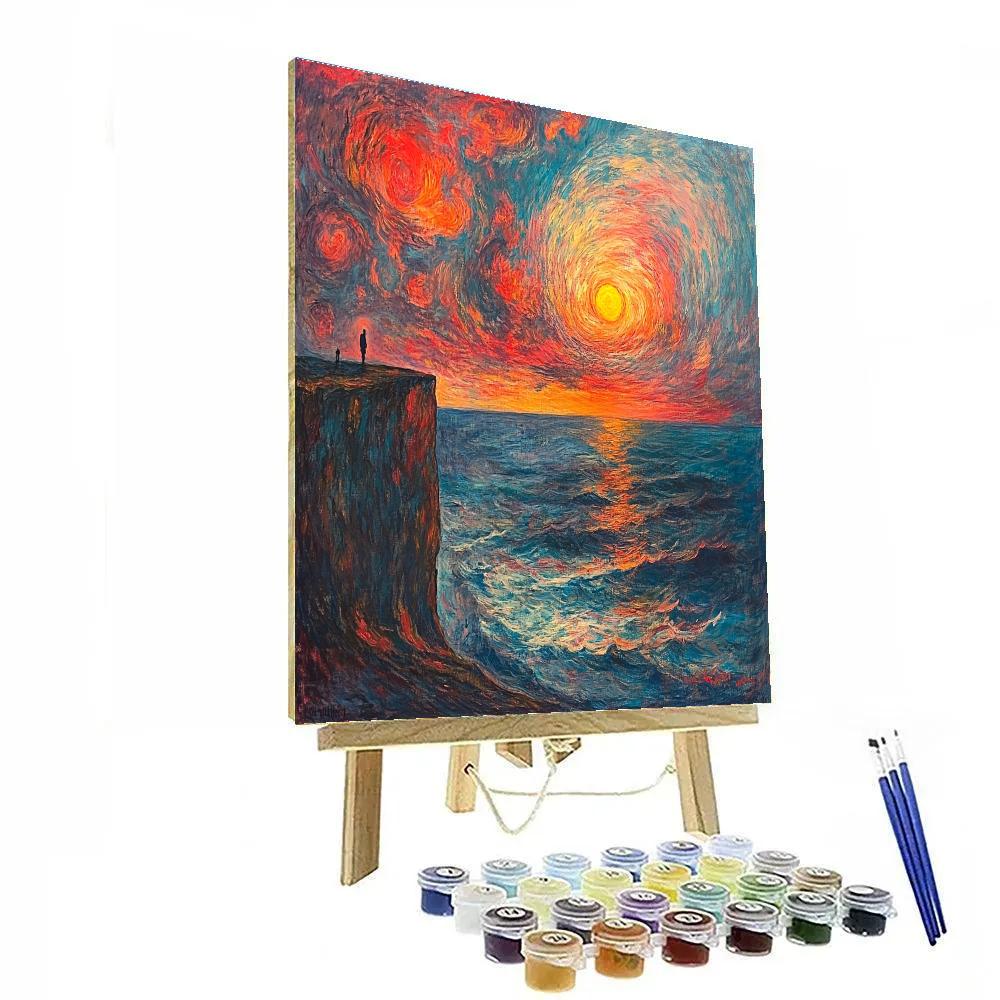 Edvard Munch Inspired Emotional Sunrise paint by number