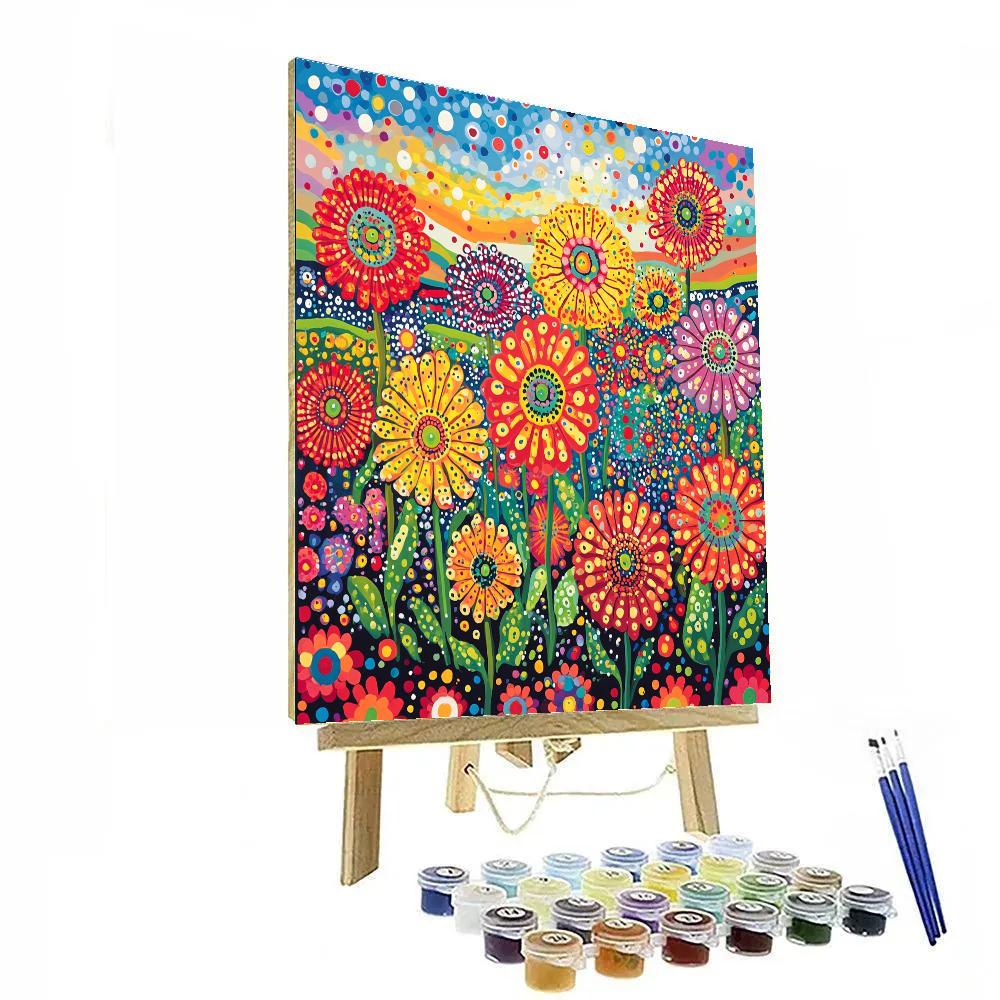 Yayoi Kusama Inspired Infinity Flowers DIY paint by numbers