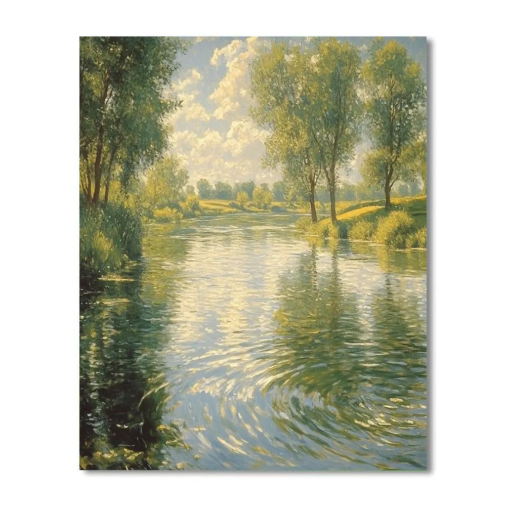Alfred Sisley Inspired Impressionist River Paint by numbers art