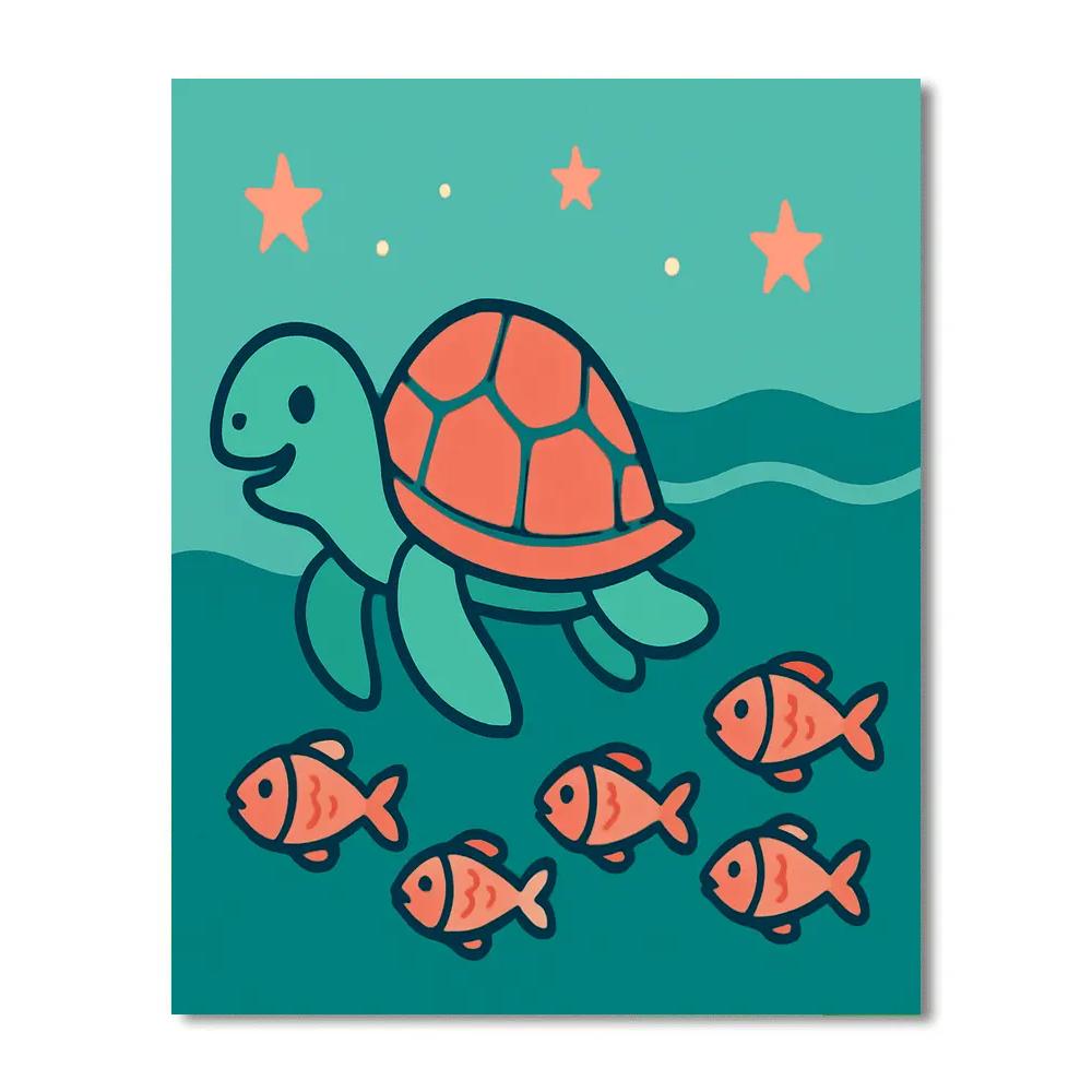 Starry Sea Turtle Parade Paint by numbers kits