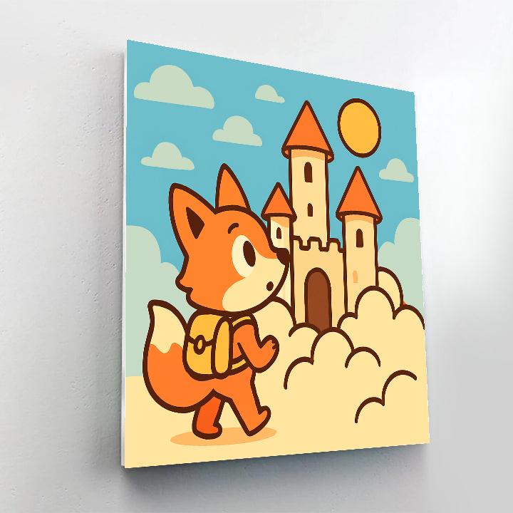 Cloud Castle Explorer Fox Paint by numbers art