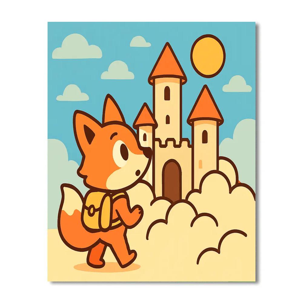 Cloud Castle Explorer Fox Paint by numbers art