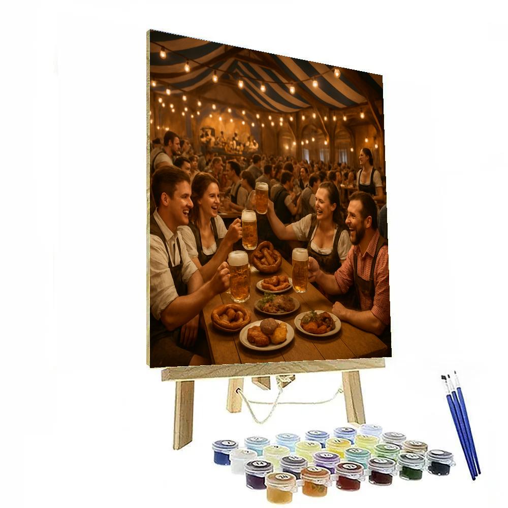 Oktoberfest Beer Tent Scene Paint by numbers art