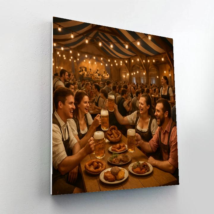Oktoberfest Beer Tent Scene Paint by numbers art