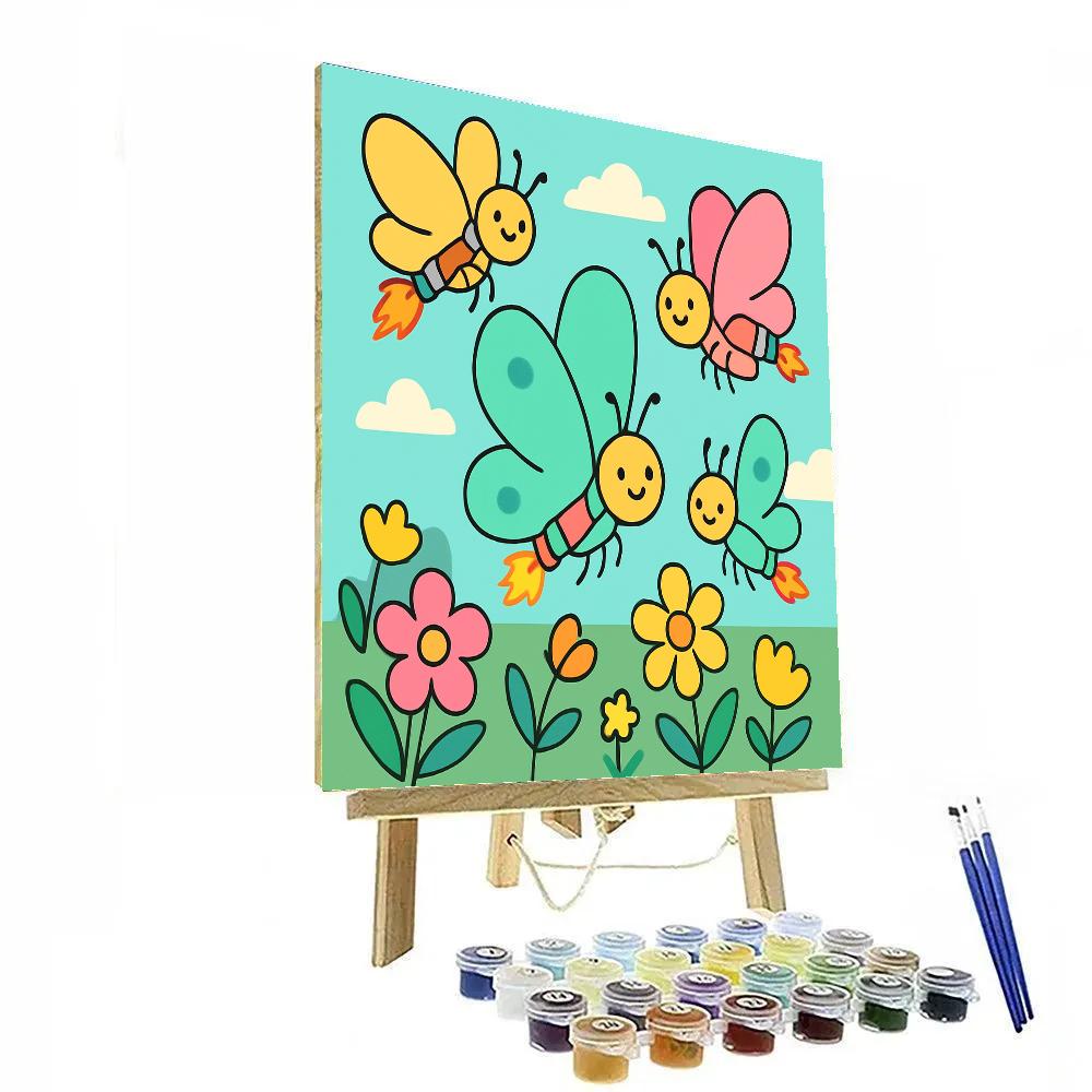 Rocket Garden Butterflies painting number kit
