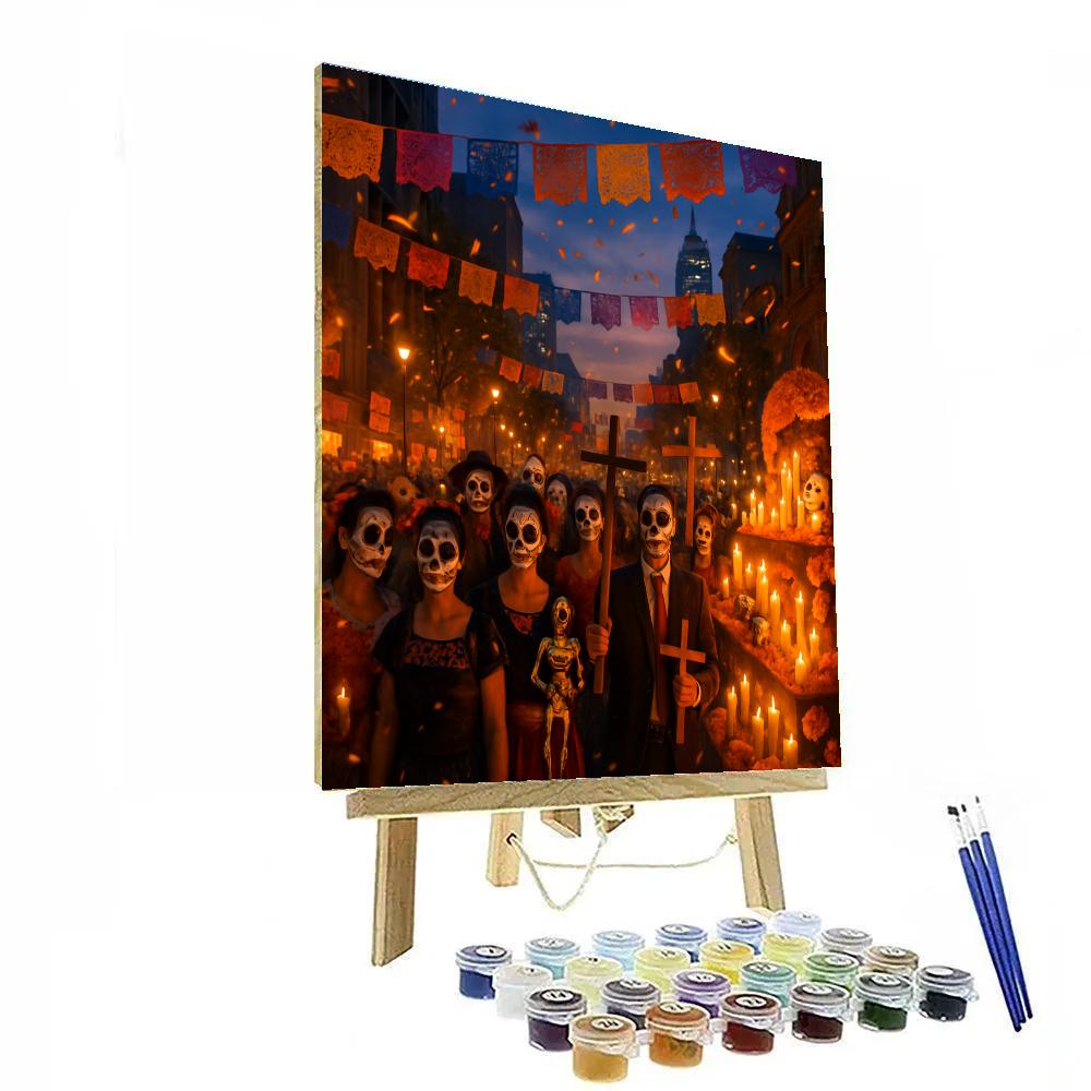 Dia De Los Muertos Street Celebration In Mexico City DIY paint by numbers
