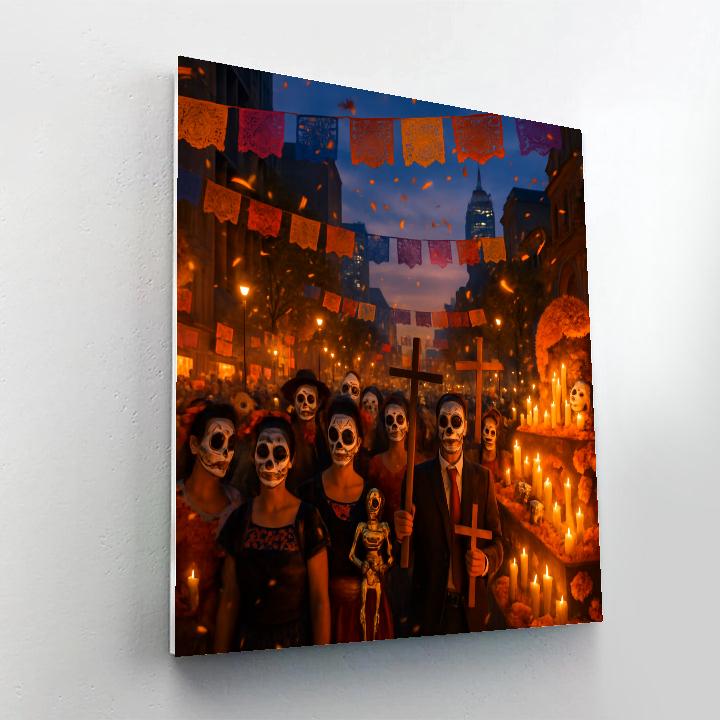 Dia De Los Muertos Street Celebration In Mexico City DIY paint by numbers