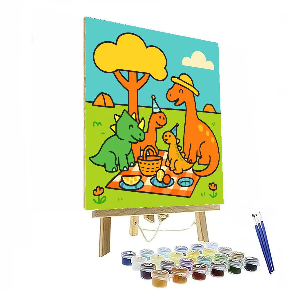 Dino Planet Picnic Number painting