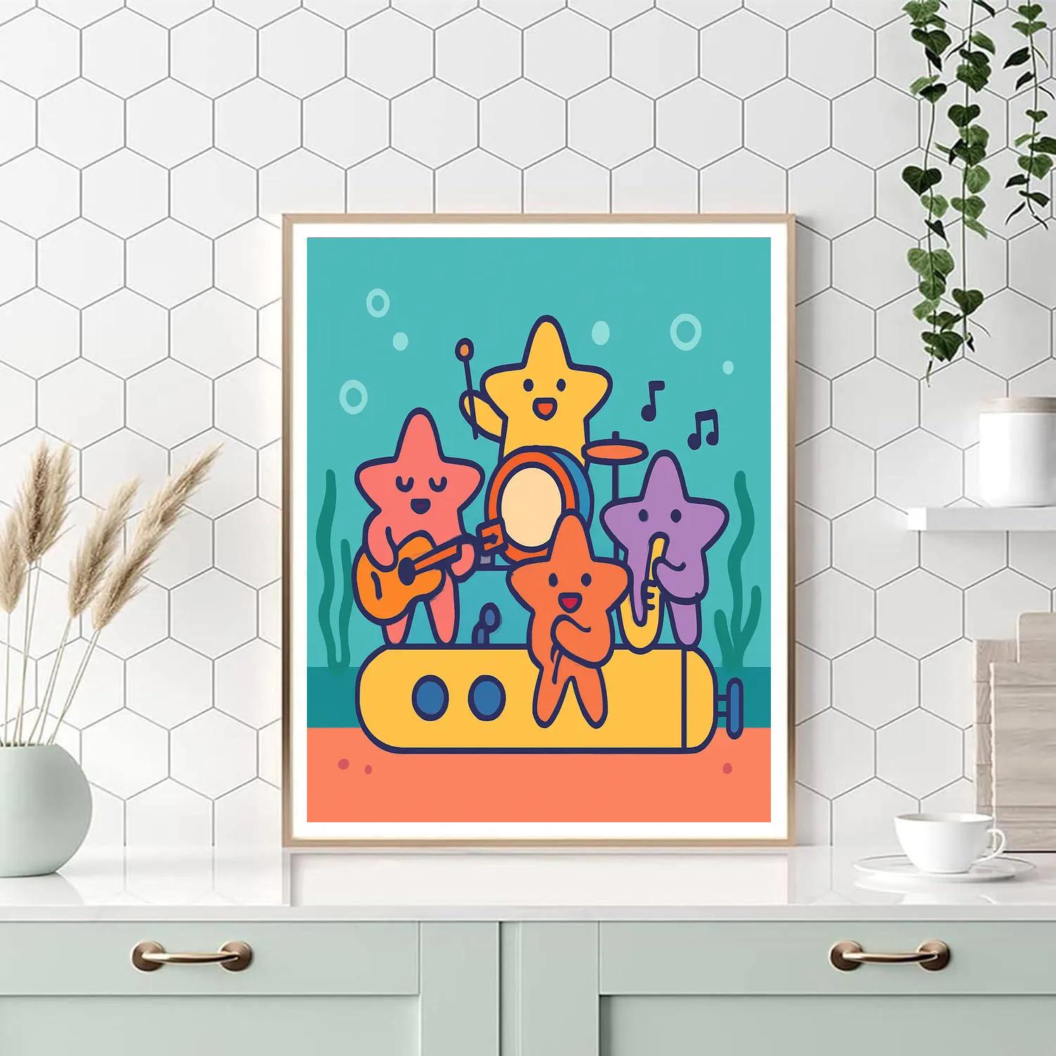 Submarine Starfish Band painting number kit