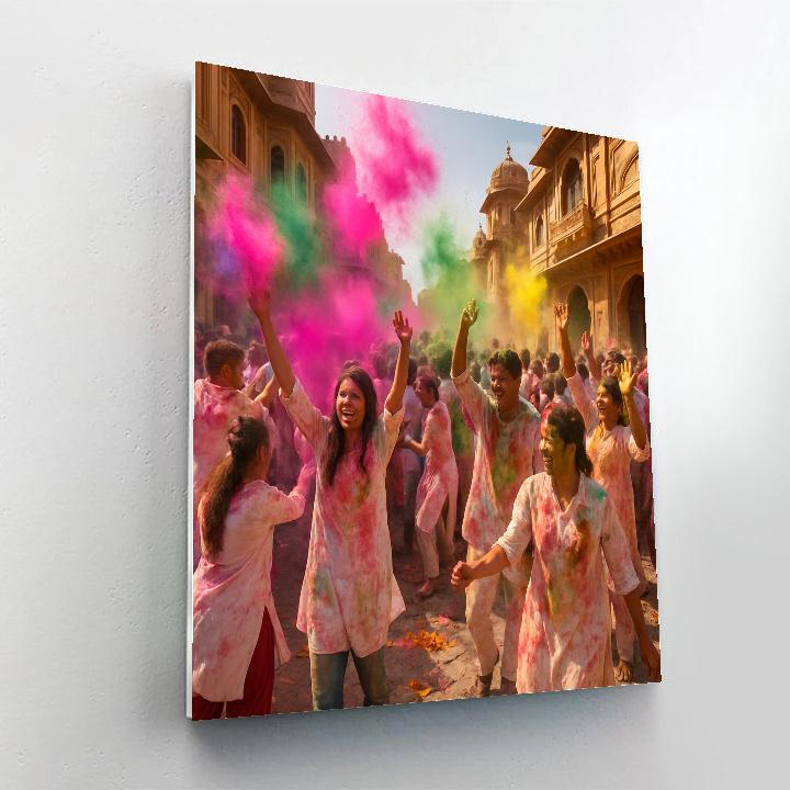 Holi Festival In Jaipur Streets DIY paint by numbers