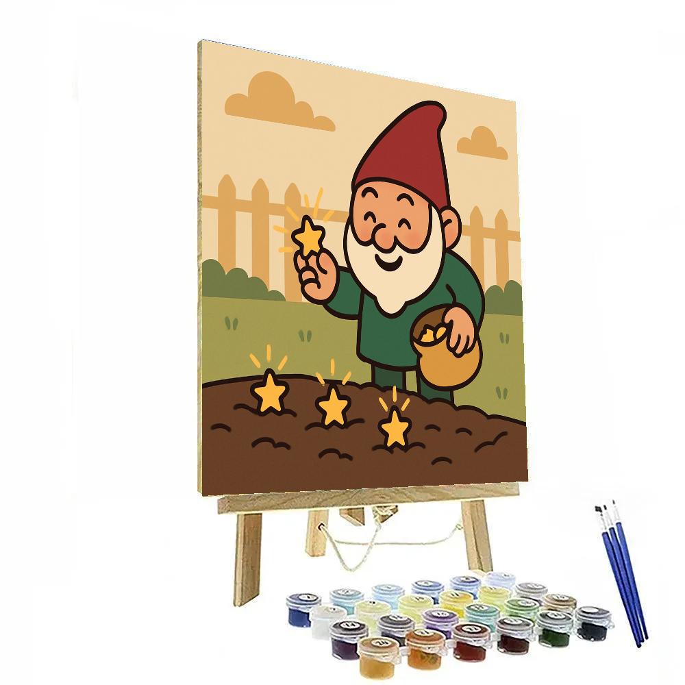 Giggly Galaxy Garden Gnome painting number kit