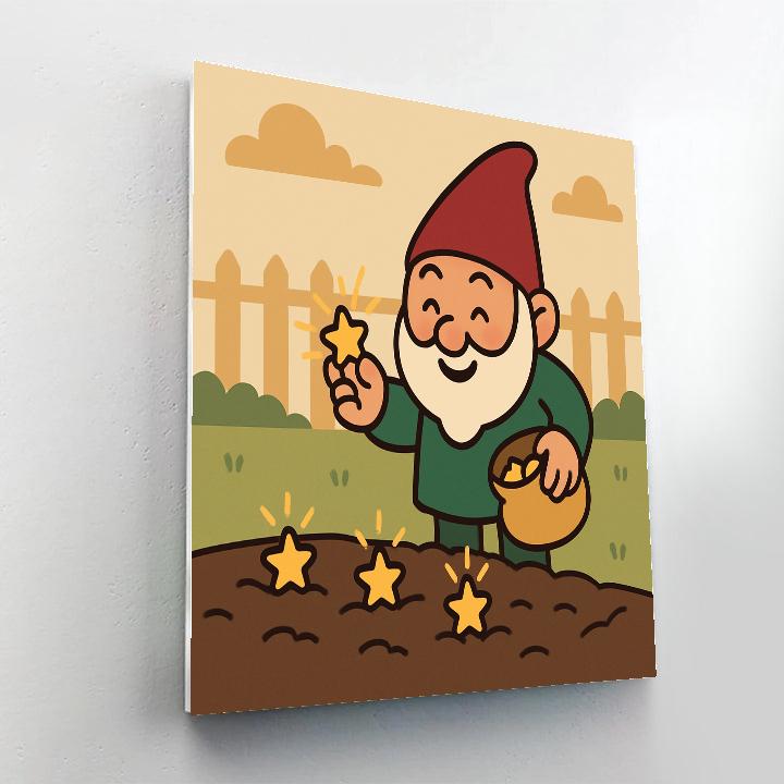 Giggly Galaxy Garden Gnome painting number kit