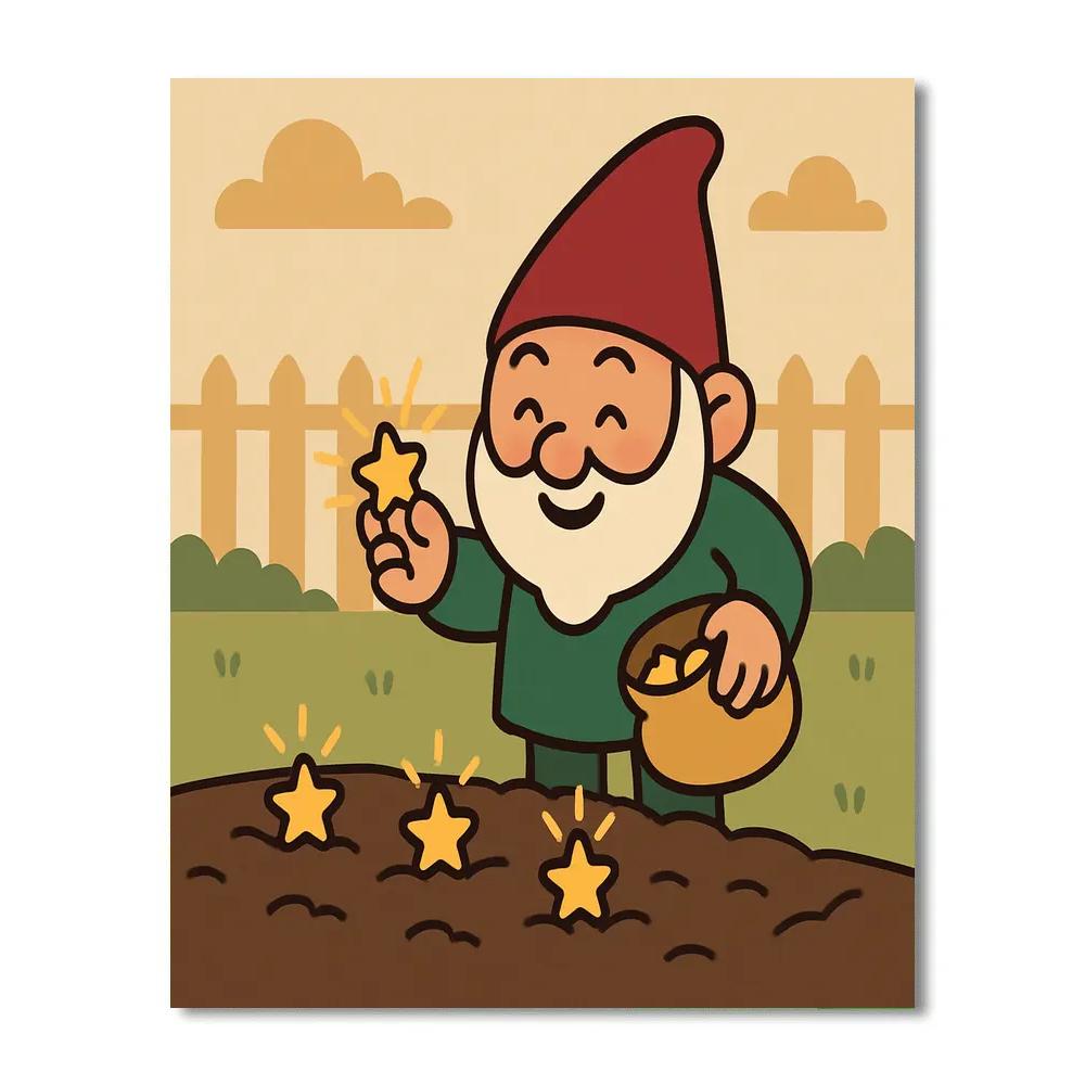 Giggly Galaxy Garden Gnome painting number kit